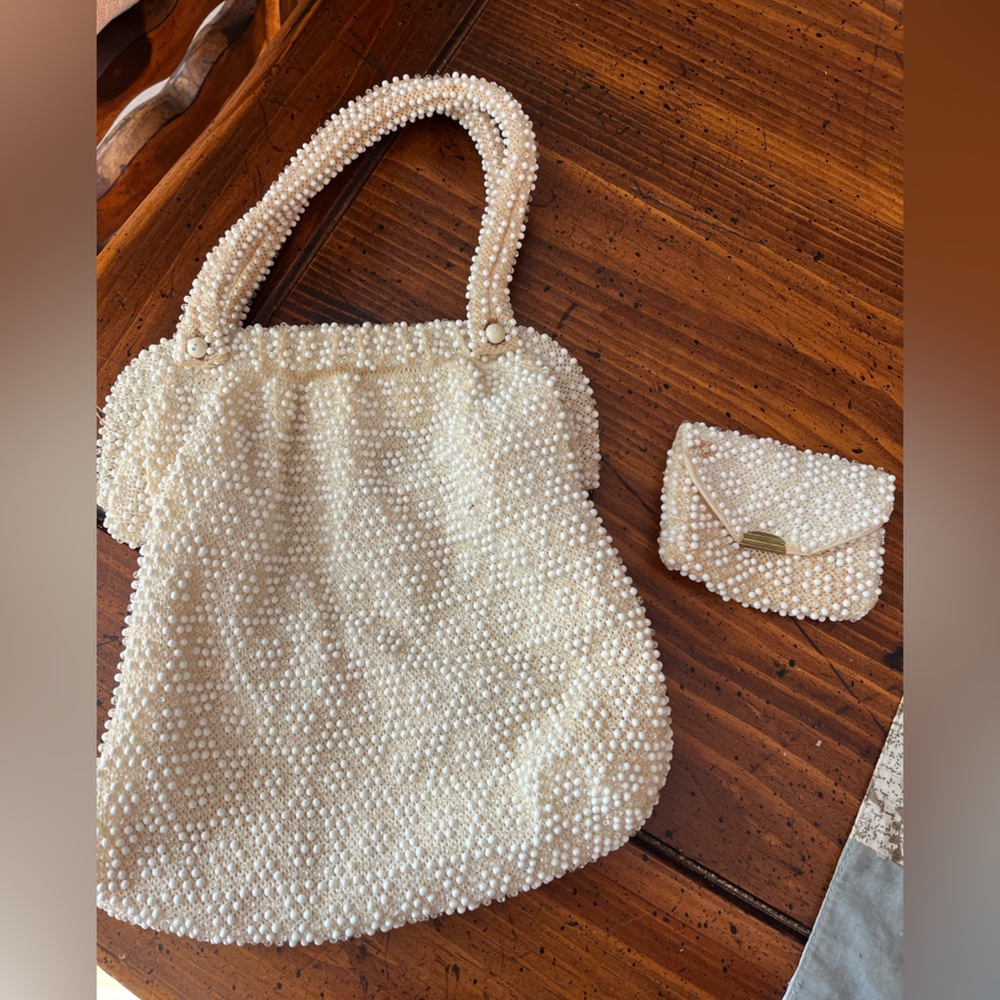 Small jeweled matching handbag and set